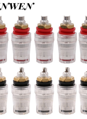 EIZZ 纯铜镀真银喇叭接线柱 HIFI音箱胆机功放透明水晶香蕉接线柱