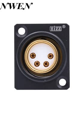 EIZZ 4芯XLR卡侬头母座 插座 4芯话筒插头 平衡信号插头端子功放