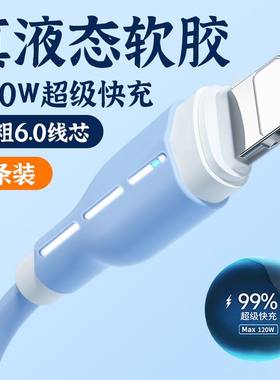 带灯数据线适用苹果14pro/13/12/11xr/6s/7/8p手机ipad通用快充电