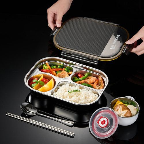 食品级316L不锈钢分格餐盘快餐盒