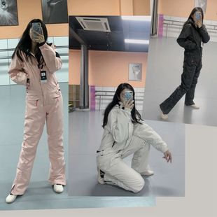 连体滑雪服男女新款保暖防寒单双板滑雪衣裤户外成人时尚滑雪衣服