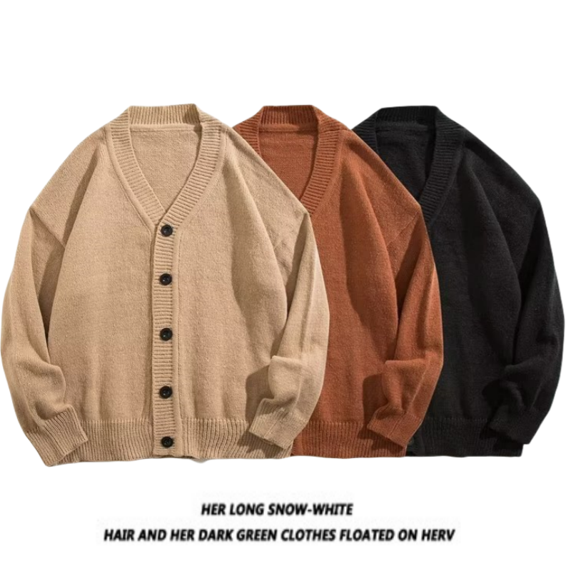 纯色针织开衫款毛衣外套