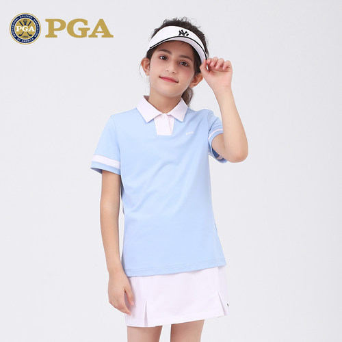 PGA高尔夫球服女童短袖T恤上衣