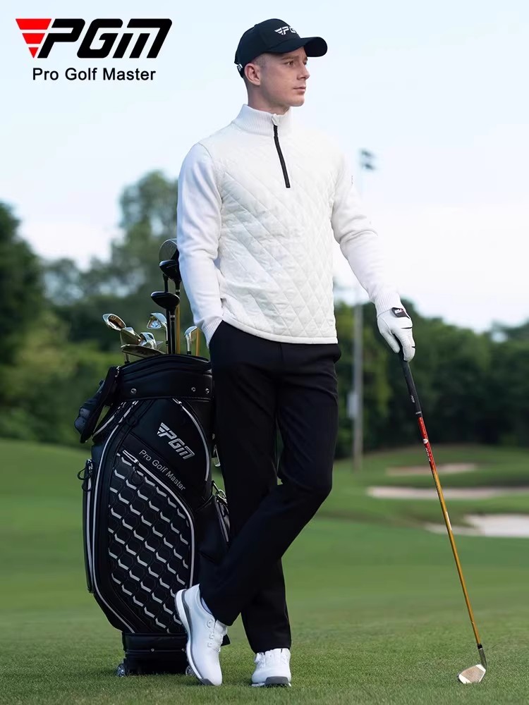 PG高尔夫男装夹棉毛衣针织衫外套