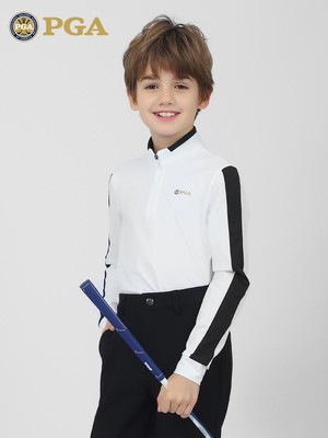 PGA高尔夫儿童长袖T恤春秋上衣