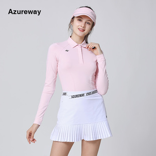 Azureway 春秋高尔夫球服 女套装 长袖T恤上衣短裙子速干运动衣