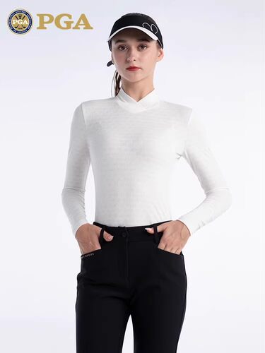 PGA高尔夫女装长袖T恤柔软打底衫