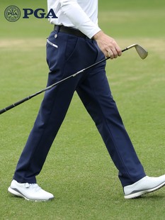 美国PGA高尔夫球裤男秋冬长裤宽松版直筒裤保暖吸光发热弹力舒适
