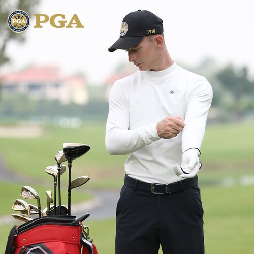 PGA高尔夫男装秋冬磨毛打底衫