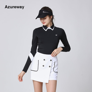 Azureway 春秋高尔夫服装女时尚套装小香风长袖上衣短裙子 球服