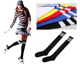 高尔夫服装 女士高尔夫袜子长筒袜全棉足球袜长袜可搭配短裙儿童袜