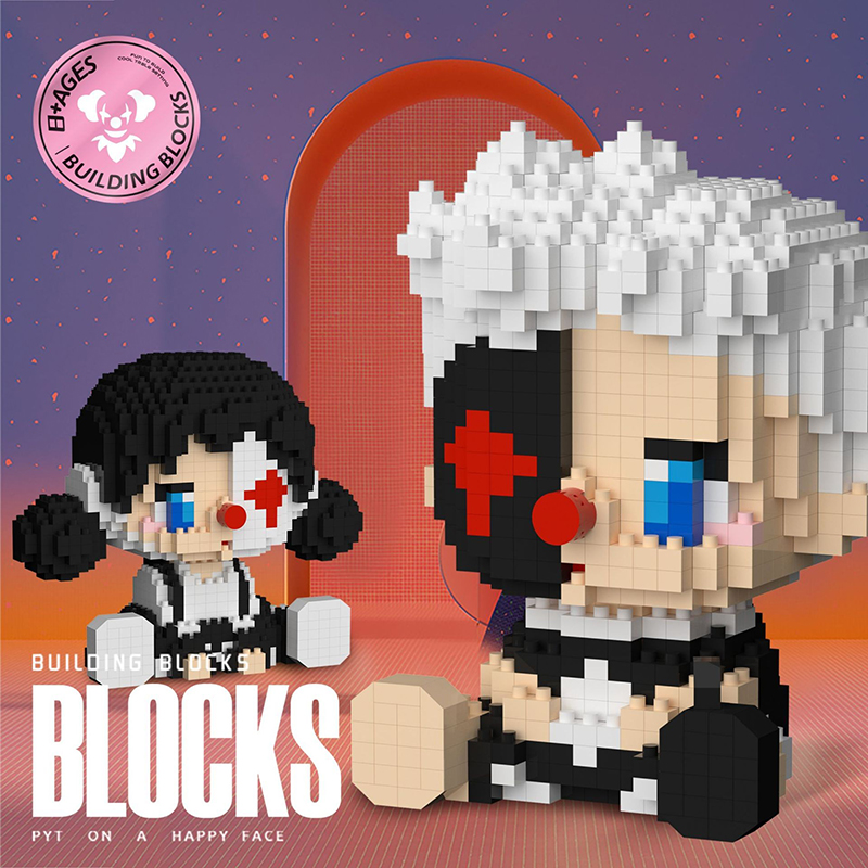 潮玩小丑系列微小颗粒益智拼装积木玩具摆件女孩拼图儿童生日礼物