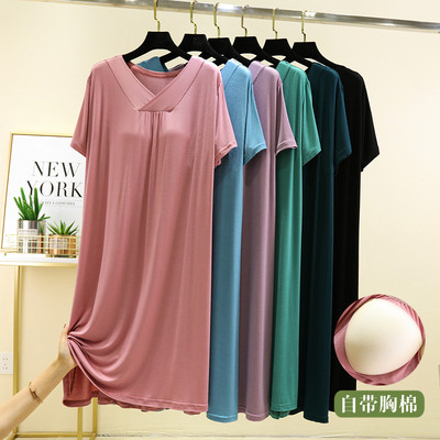 短袖连衣裙宽松大摆裙家居裙