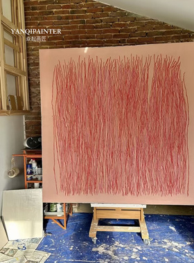 高级感极简主义纯手绘油画装饰画