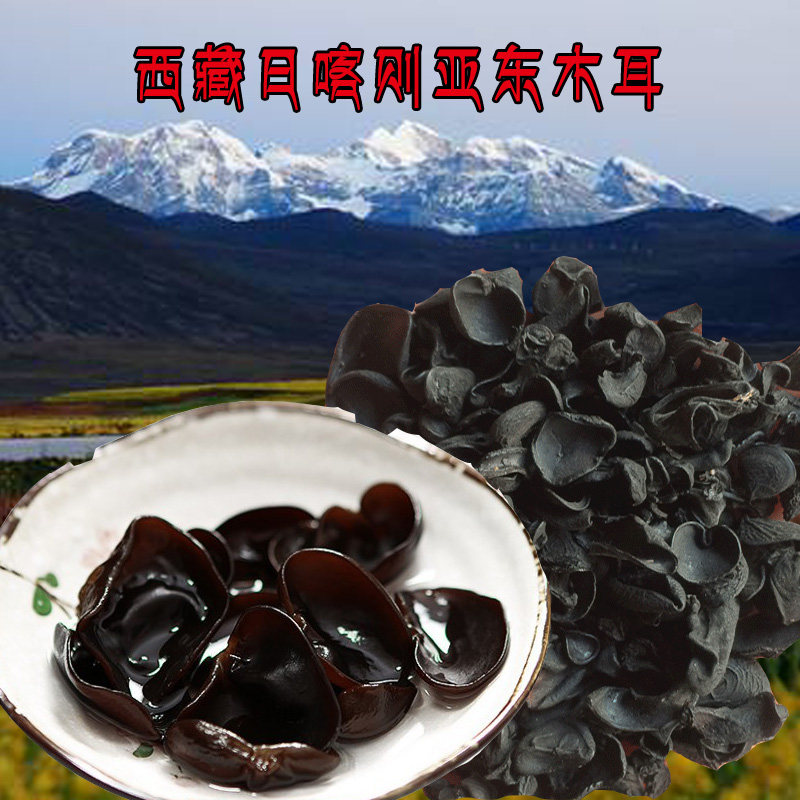 西藏日喀则亚东木耳250克林下黑木耳半斤珍珠木耳瓶装指甲盖大小