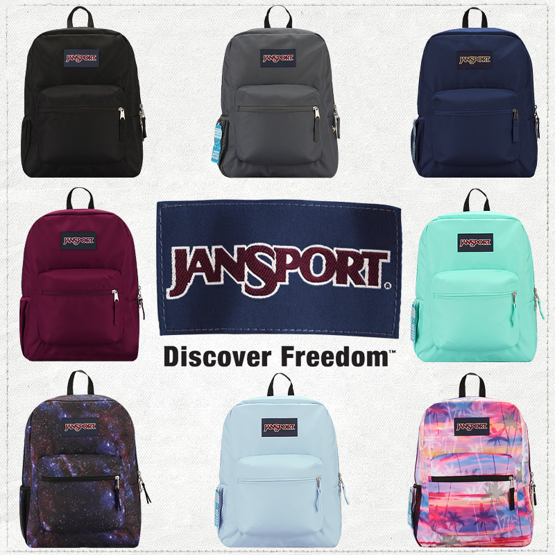 JanSport杰斯伯双肩包官方正品学生书包男女同款背包侧边网袋47LW