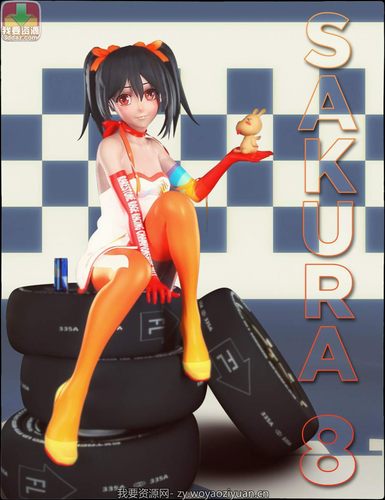 Daz 3D卡通角色Genesis 8的体型二次元Sakura 8模型IM源文件