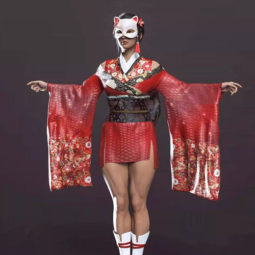 BW dForce Kaede Kimono Outfit for G9 亚洲袍服 (仅服装) IM