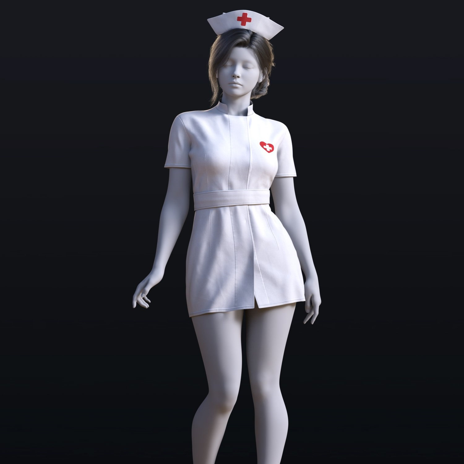 DAZ资源 dForce BS Nurse Uniform Outfit G9 护士服 (仅服装) IM
