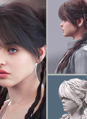 DAZ资源 MB Panni Hair for G9 中长发发型(仅发型) IM