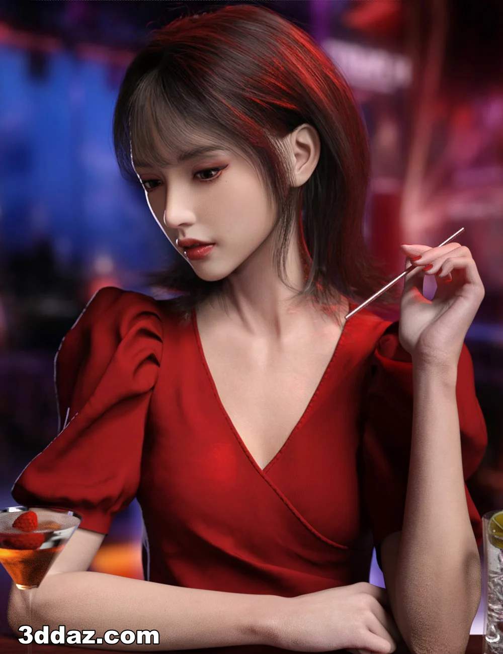 daz资源 Oxygen Hair for G8F ,G8.1 F 女性短发造型(仅发型)[IM]