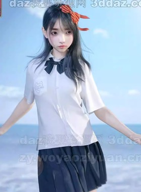 DAZ资源 dForce Sue Yee School Uniform for G8 and 8.1仅服装IM