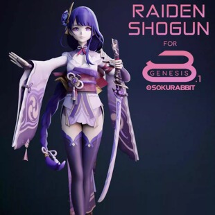 DAZ资源 Raiden Shogun G8,G8.1F卡通少女体型,发型,服装合集非IM