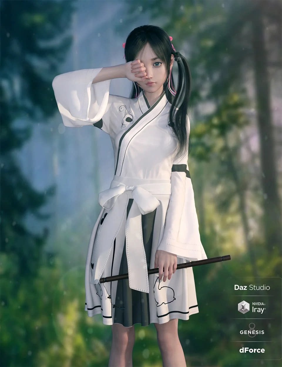 daz3d 亚洲美女古代服饰 dforce modern kimono for g8f [im]