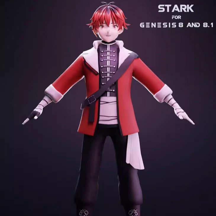 DAZ资源 Stark For G8 and G8.1卡通少年含体型,发型,服装[非IM]