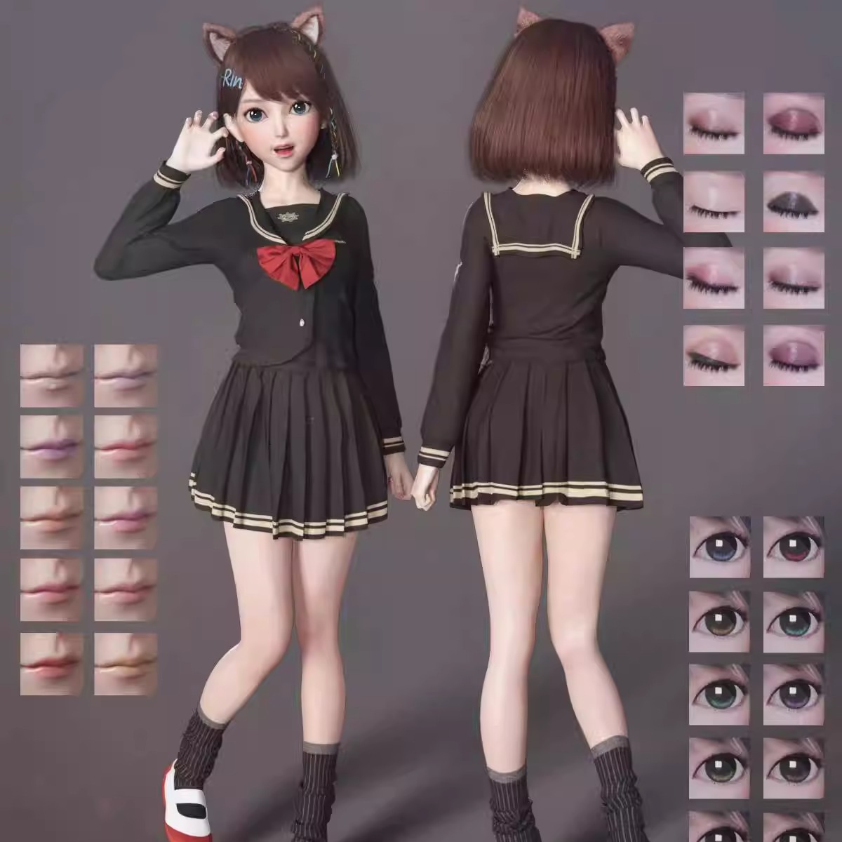 DAZ资源 Rin for Genesis 8 Female 卡通小女孩体型 (仅体型) IM