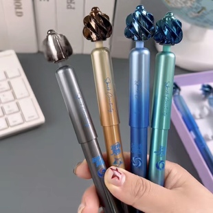 北极光风旋转转钢笔学生用练字EF尖正姿钢笔热可擦晶蓝魔笔渐变色