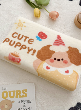 儿童牛奶绒乳胶枕套27*44cm枕头套橡胶枕芯套秋冬加厚保暖卡通