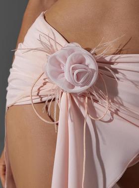 ZYM【凤羽】衣服装饰配件拉丁舞服高级感立体花朵配饰女新款lthd