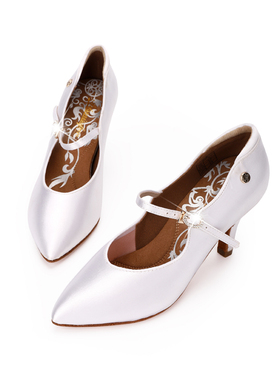 AG舞鞋店A5031-25白色摩登国标院校艺考生专业款较尖头版圆弧形