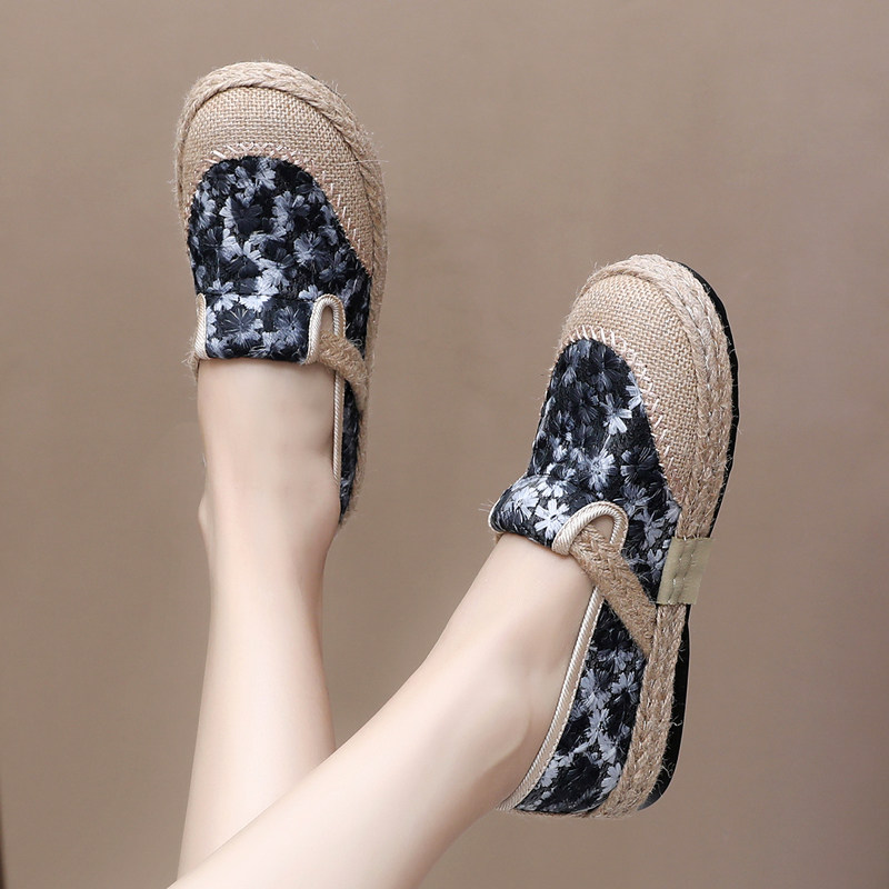 新款小香风渔夫鞋女春夏舒适一脚蹬软底防滑女布鞋老北京布鞋女鞋,女鞋,传统布鞋,淘宝优惠券,粉丝福利购,淘宝优惠卷