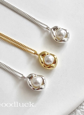 喜饰原创设计小银豆小金豆珍珠项链925纯银法式小众精致简约百搭