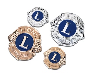 狮子会车标狮子会会标徽章纪念品汽车改装中网标车头标电镀真金版