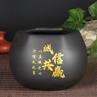 烟灰缸陶瓷大号防灰飞 家用客厅办公室热卖款茶道茶桌紫砂茶渣缸