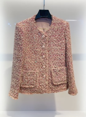 TOP【巴黎春天】重工粗花呢轻奢气质时尚小香风外套1401