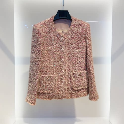 TOP【巴黎春天】重工粗花呢轻奢气质时尚小香风外套1401