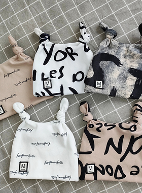 秋冬男女宝宝儿童帽子新生儿无骨舒适1-6套头帽德绒潮卡通婴幼儿