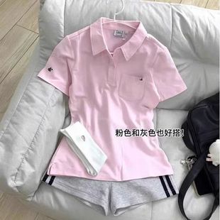 收腰上衣 JK日系基础款 POLO衫 女夏季 气质显瘦刺绣校供学生制服短袖