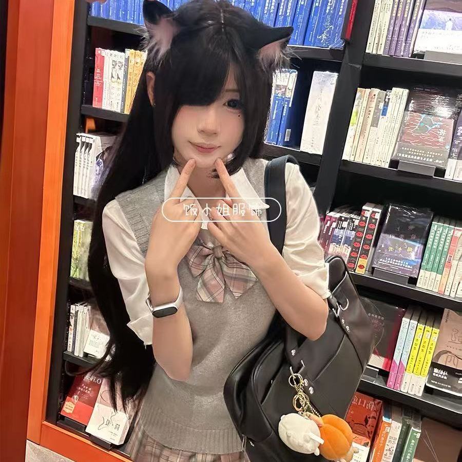 日系学院风JK制服马甲格裙套装