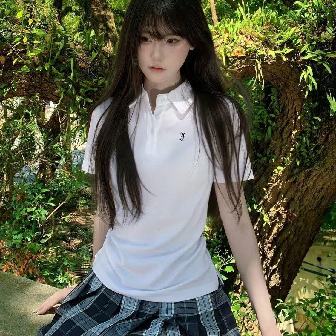 日系JK制服百搭口袋刺绣polo衫