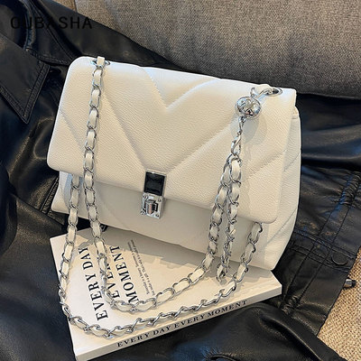 欧芭莎设计感小众链条单肩斜挎包