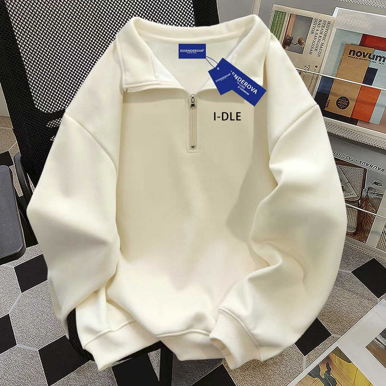 I-DLE同款半拉链卫衣纯棉宋雨琦