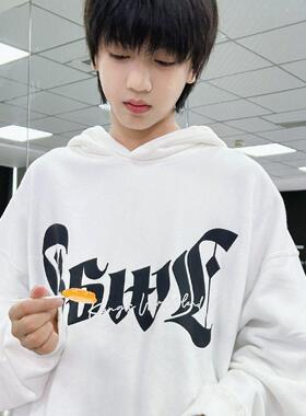 TF家族四代张桂源同款衣服连帽卫衣女学生外套秋冬宽松加绒上衣男