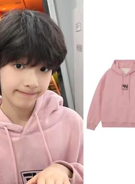 陈浚铭同款衣服秋冬季字母连帽男女卫衣加绒加厚宽松百搭上衣外套