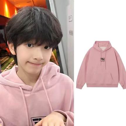 陈浚铭同款衣服秋冬季字母连帽男女卫衣加绒加厚宽松百搭上衣外套