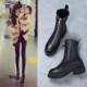 guidi So前拉链真皮短靴内增高中筒倒靴单靴马丁靴女秋冬加绒靴子